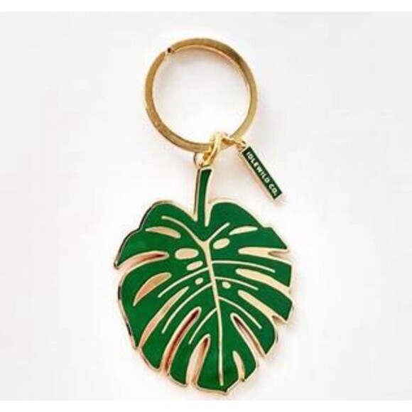 Idlewild Co. Monstera Enamel Keychain - Picture 1 of 7